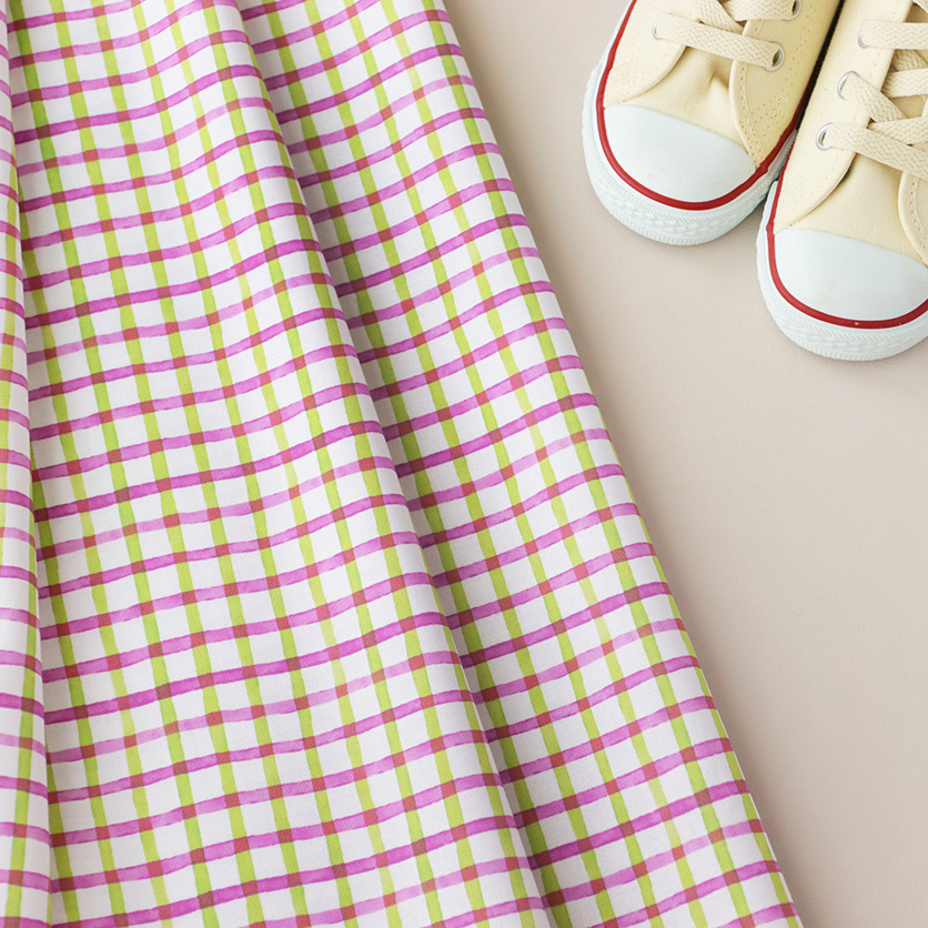 チェック（グリーン×パープル）チェック柄- 布・生地の通販サイト