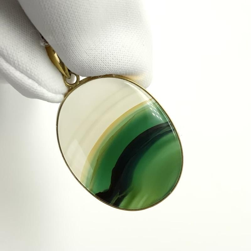 めのう ペンダントトップ/K18 】 瑪瑙 メノウ agate アゲート 天然石