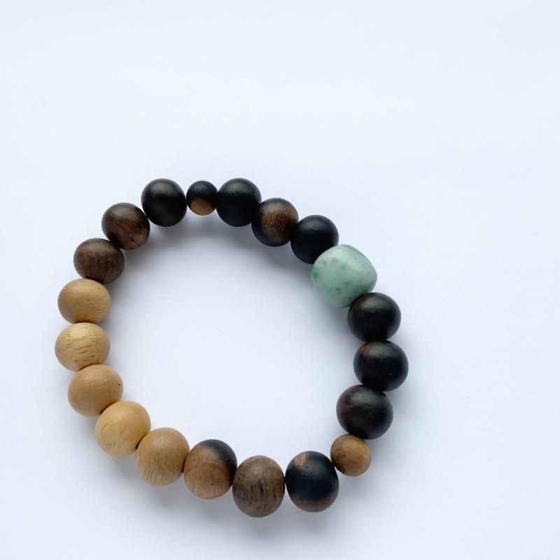 糸魚川翡翠 黒柿 ブレスレット 】 幻の木 国産 天然石 糸魚川産翡翠