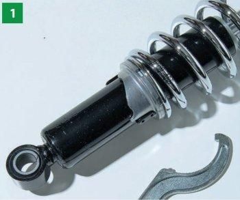 W800（11-15）リアサスペンション 黒ダンパーボディ/黒スプリング