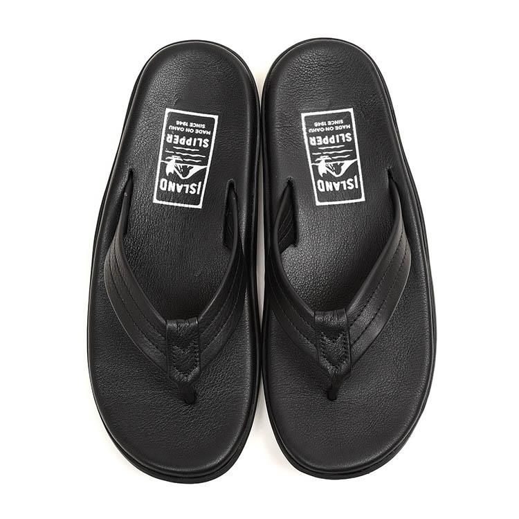 ハワイ アイランドスリッパ】レザーサンダル 黒 T950 ISLAND SLIPPER
