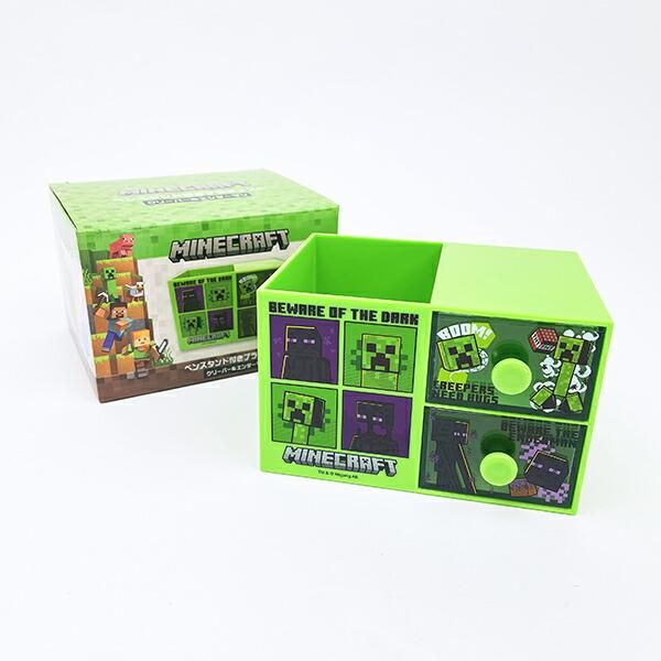 マインクラフト クリーパー＆エンダーマン ペンスタンド付きプラ