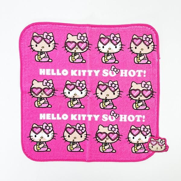 サンリオ ハローキティ 日焼け キティ 刺繍ハンドタオル ジュース