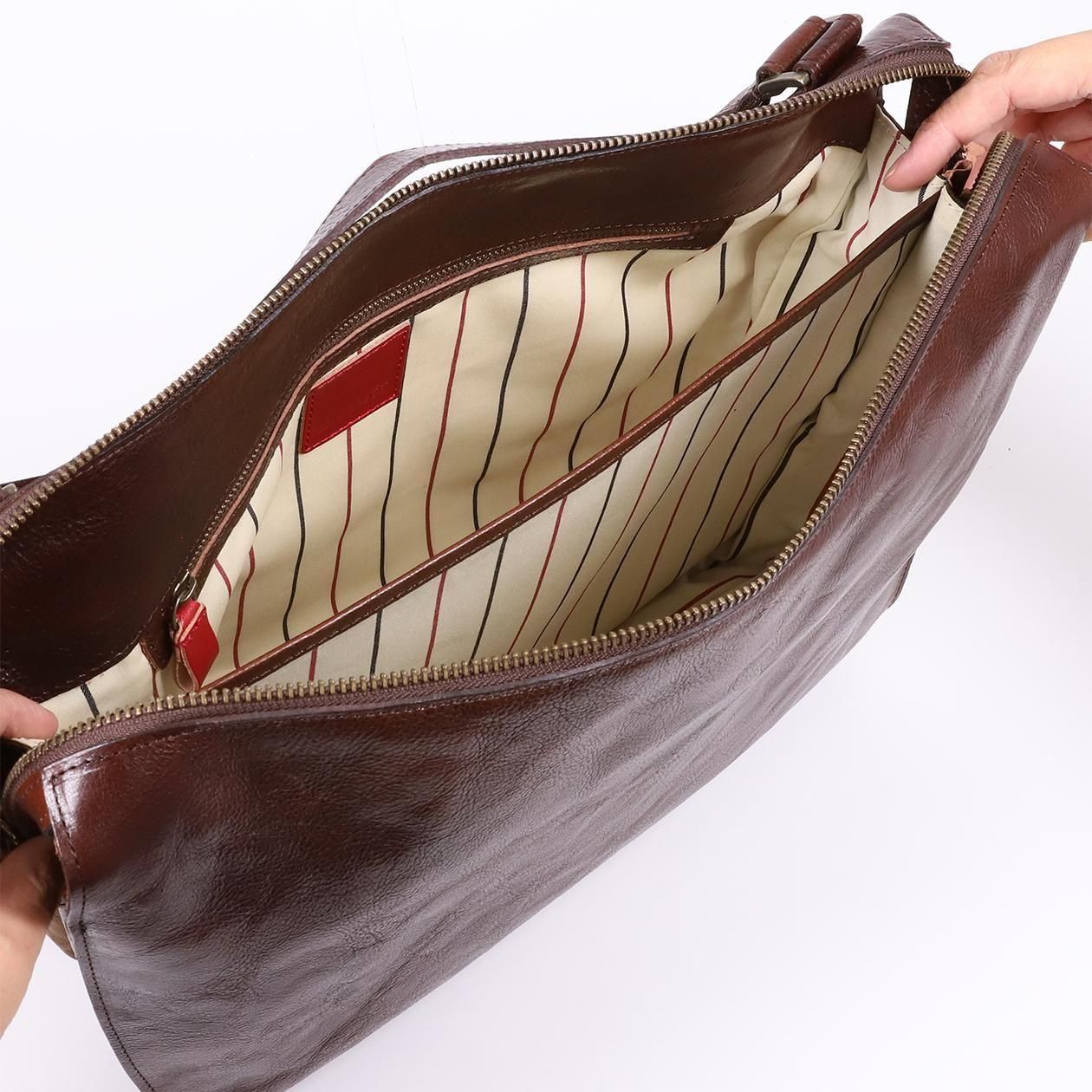 本革ナイロンコンビ ショルダーバッグ大サイズ | 6529R - B.stuff