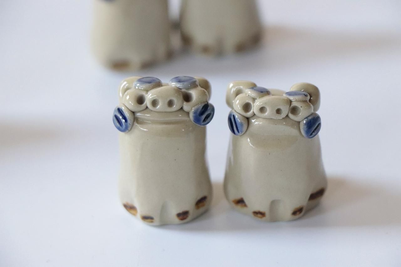 ミニペアシーサーB - 育陶園 やちむんの窯元｜沖縄の陶器 和食器などの