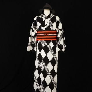 銘仙着物 幾何学模様 -Akarie