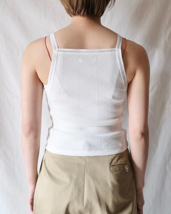 FUMIKA UCHIDA： EYELET RIB STITCH CAMISOLE - OFF WHITE - ORANN