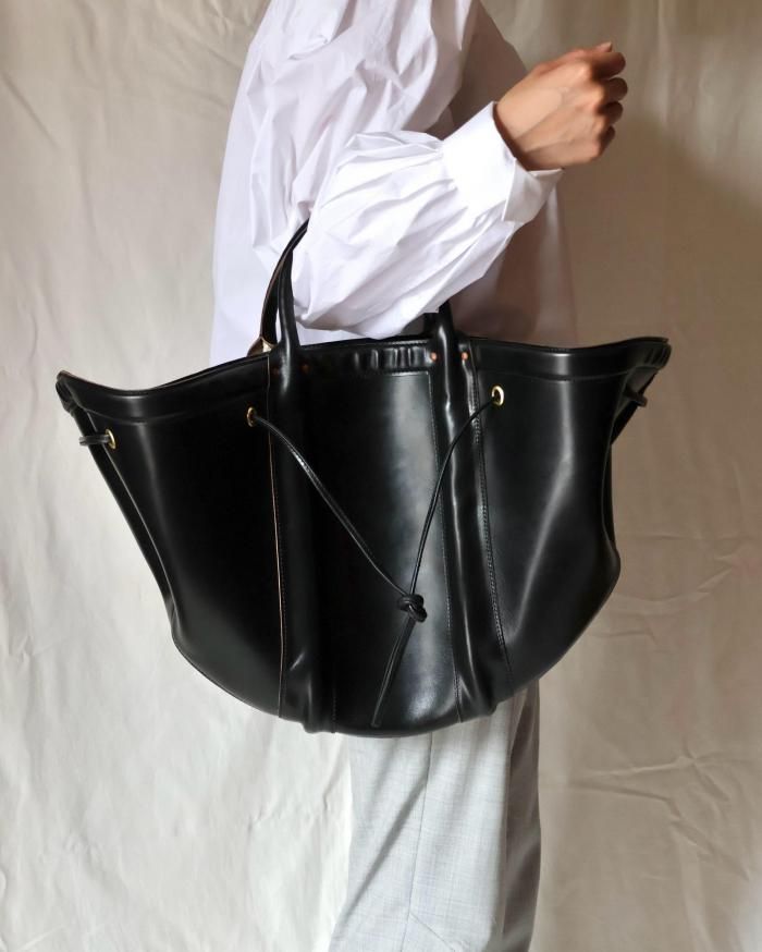 FUMIKA UCHIDA： LEATHER CARPENTERS TOOL BAG - BLACK - ORANN ONLINE