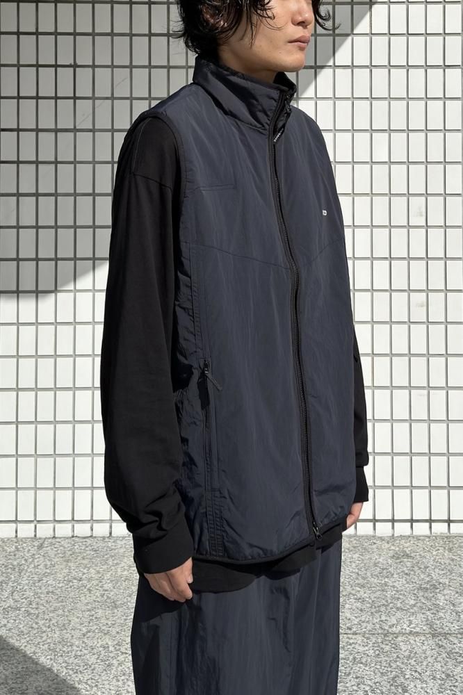 Nylon Zip Up Vest(Black) - H-L