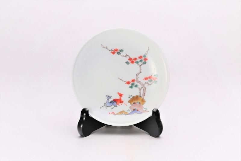 柿右衛門窯 額皿(4.5寸) 鹿紅葉文