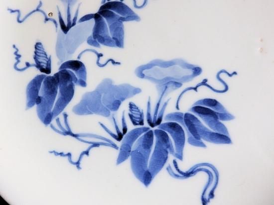 古伊万里 染付 朝顔図 6寸皿