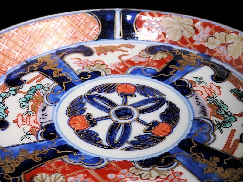 古伊万里 色絵 リスに葡萄図 5寸皿 5枚セット