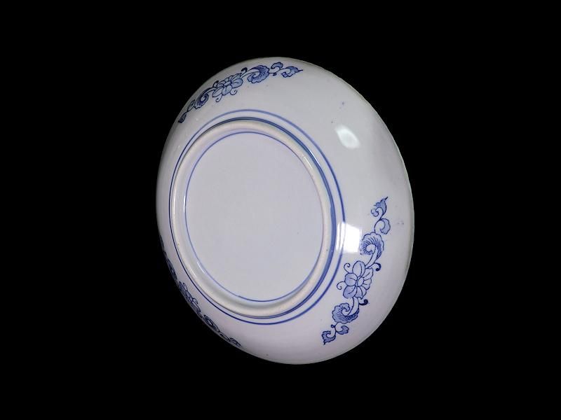 伊万里 染付 印判 鳳凰に龍図 7寸皿