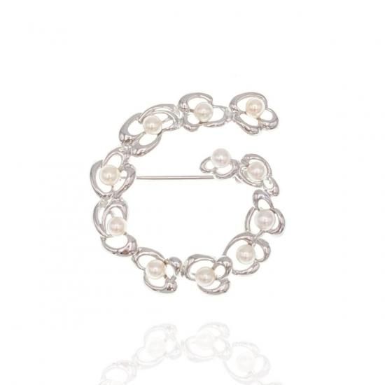 ≪ 風に舞う花 ≫ アコヤベビーパールブローチ 約3.5mm SV y-b-218