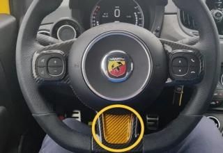 Abarth595ステアリングホイールカバー-カーボンカバー YELLOW by KOSHI