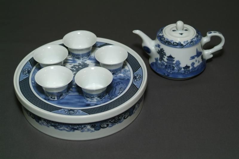 景徳鎮 青花茶器セット 茶盆付 - 書道用具専門店 西本皆文堂