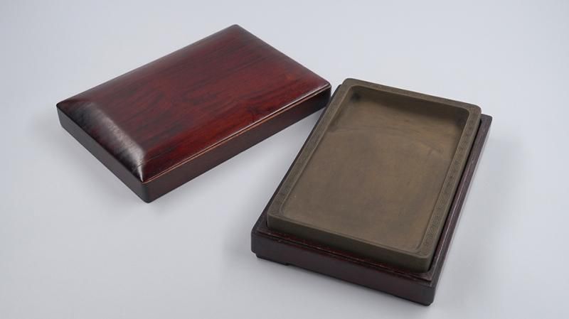 澄泥硯 三辺廻紋長方淌池硯 8インチ - 書道用具専門店 西本皆文堂