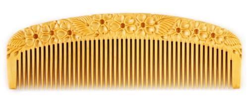 彫解櫛4寸（桜） さつまつげ - つげ櫛工房 辻忠商店 オンラインショップ