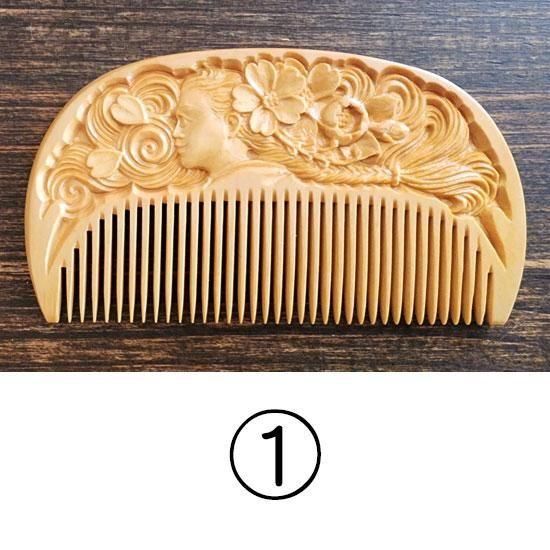 彫花櫛（少女と桜）ホワイトシルバーコラボ さつまつげ - つげ櫛工房