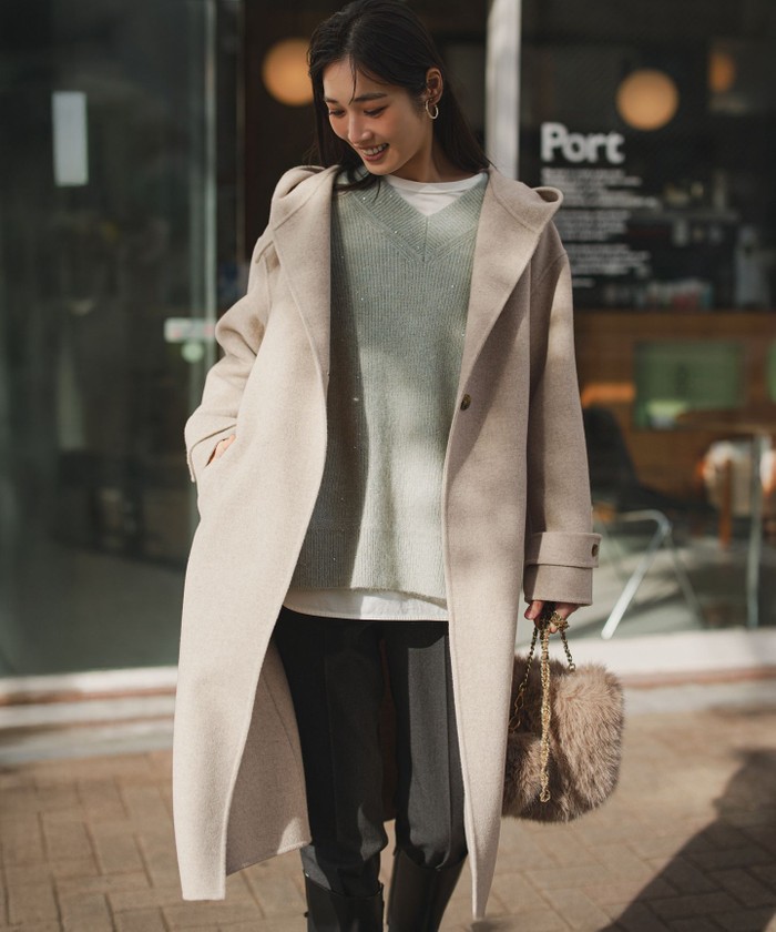 滝沢眞規子さん着用】MANTECOPureリバー Pコート(507416332)｜阪急