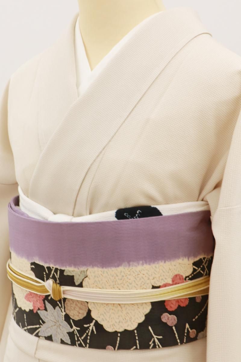 銀座【C-3004】江戸小紋 ベージュ系 角通し（反端付）（N） :身丈158