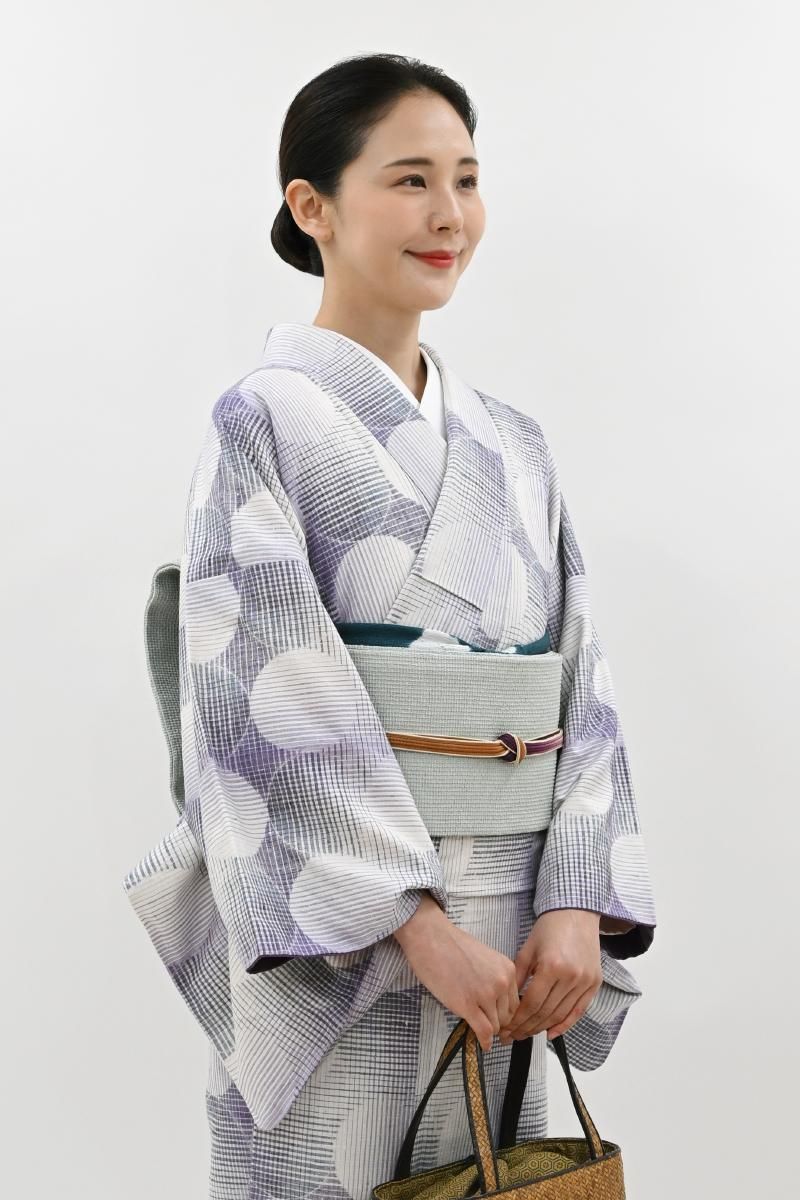 銀座【H-0762】紬地 染名古屋帯 淡い水縹色 無地 - 銀座きもの青木