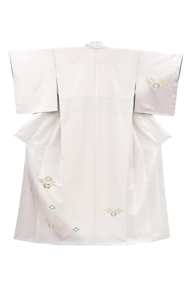 銀座【B-4216】付下げ 明るい薄色 裾暈かしに菱文（反端付）（N