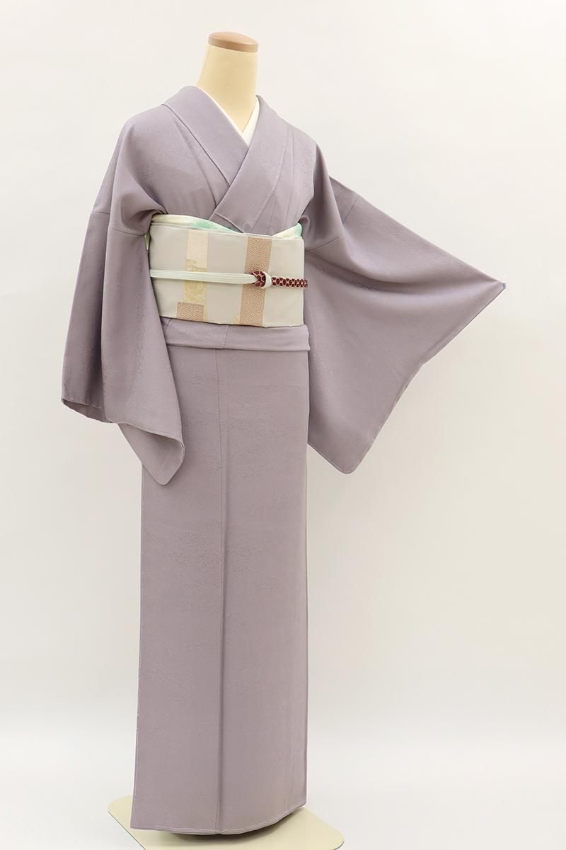 銀座【C-2894】色無地 薄色 紗綾形に花の地紋（反端付） :身丈154.5/裄