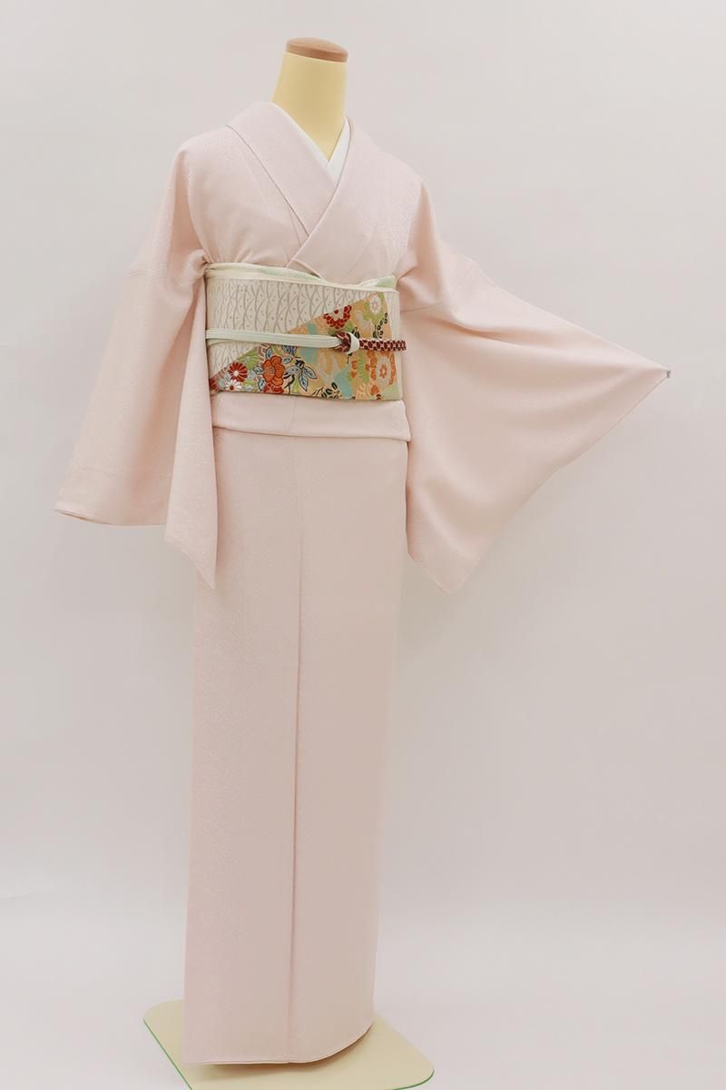 銀座【C-2914】色無地 ピンク色系 唐草の地紋（反端付）（N） :身丈164