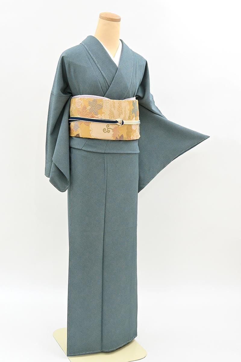 銀座【C-3312】江戸小紋 熨斗目色 鮫(反端付)（N):身丈159.5/裄67