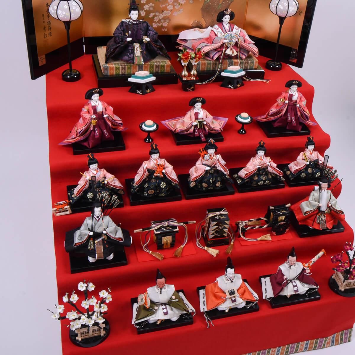雛人形 大三五親王 有職正絹 15人飾り 五段飾り