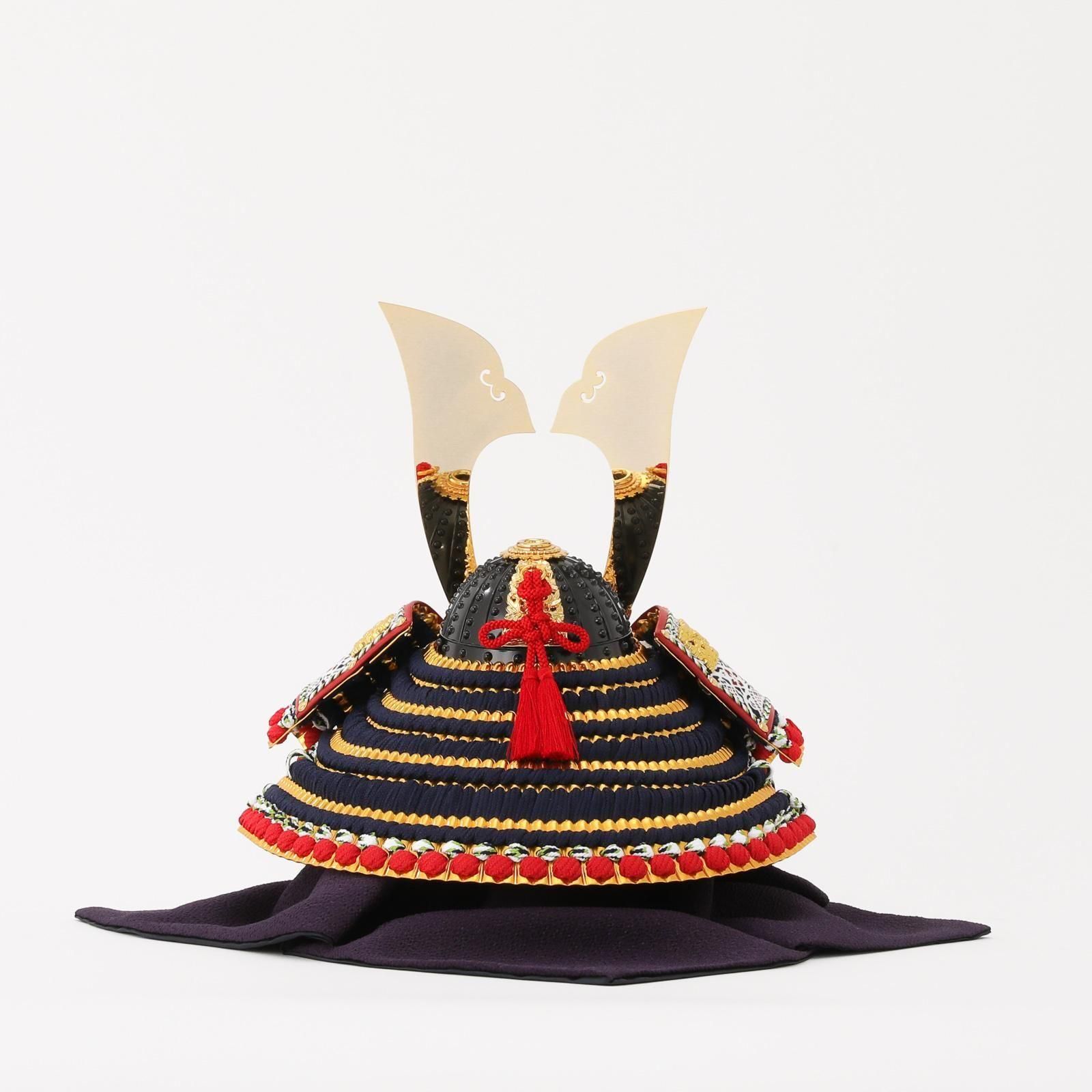 兜飾り 赤糸威之御兜 二方白 13号 金丸屏風 造形甲冑力石