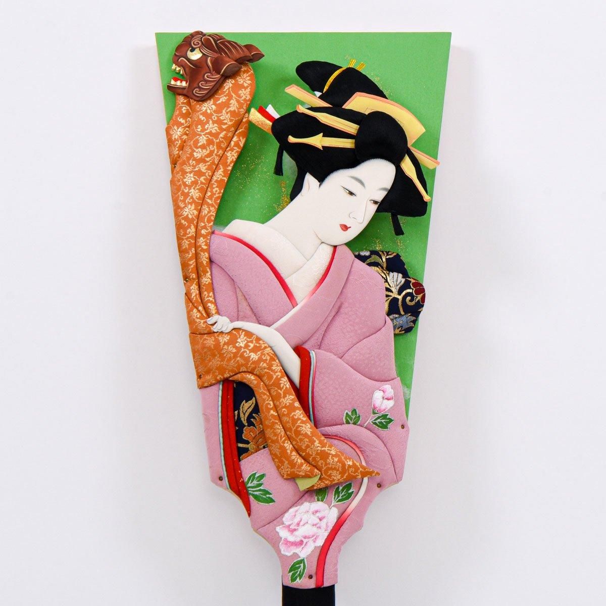 20号 手作り 押絵羽子板り 本絹 弥生 むさしや豊山 羽子板単品 展示品