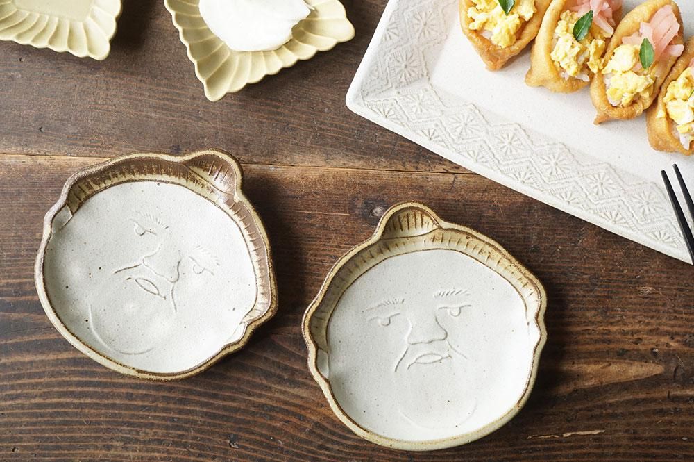 ケ16 oldwhite お相撲さん小皿 大関 - 益子焼の小さな窯元「よしざわ