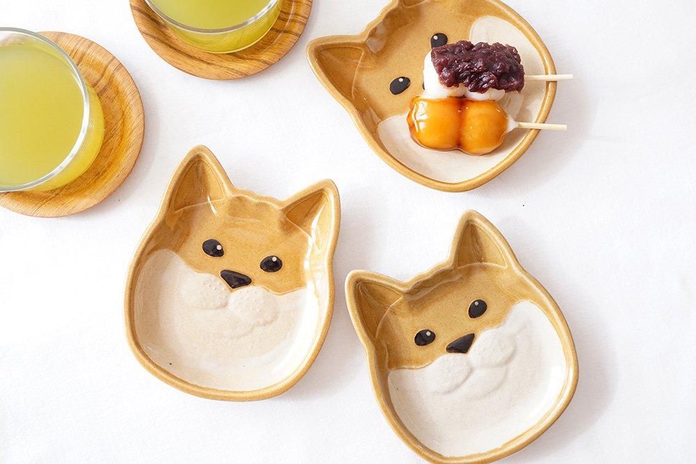 イ27 柴犬の小皿 - 益子焼の小さな窯元「よしざわ窯」- 生活陶器