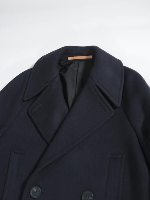 Scye ウールカシミヤメルトン オーバーサイズPコート（ダークネイビー
