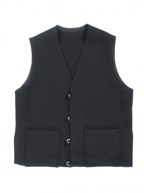 HERILL Cashmere linen mat Chimayo vest(Black)【ユニセックス