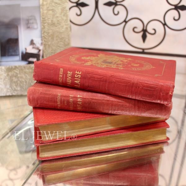 フランス輸入インテリア洋書 アンティークブック 4冊セット (A)