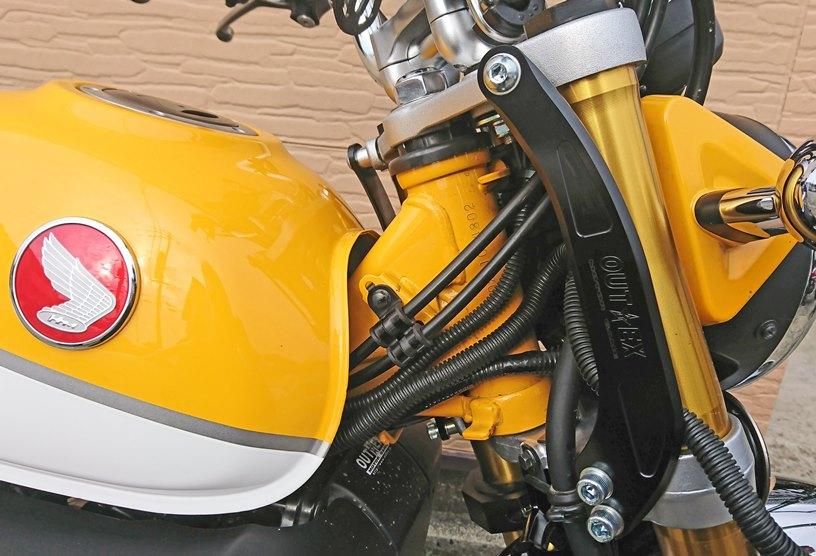 モンキー125/グロム ステムスタビライザー（ブラック） + 振動吸収