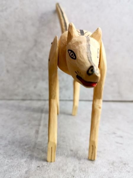 ウッドカービング オアハカ 木彫り人形 ナチュラル - メキシコ雑貨と