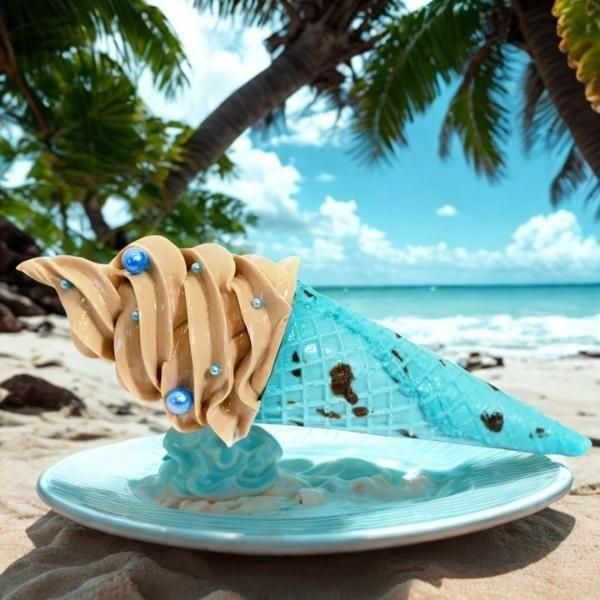 食品サンプル】青いチョコミントアイスコーンのソフトクリーム【スイーツ】