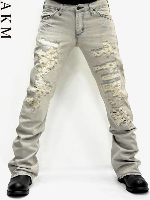 AKM エーケーエム デニム ジーパン ラングラー クラッシュ 通販 セール