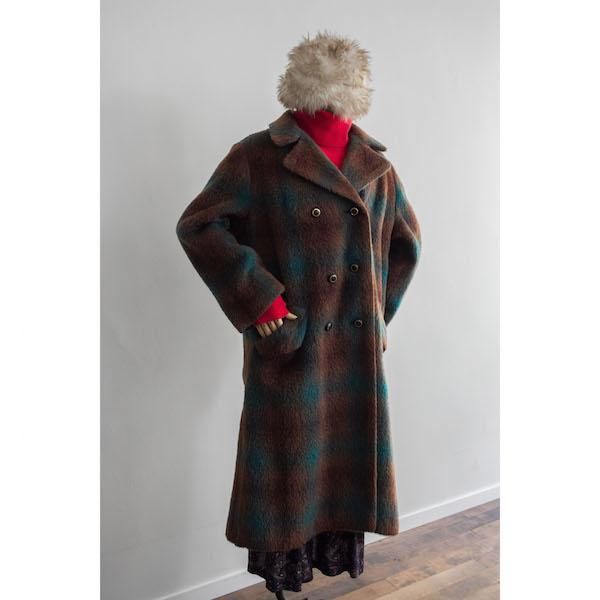 レディース] 70's ヴィンテージ オンブレチェック モヘアコート