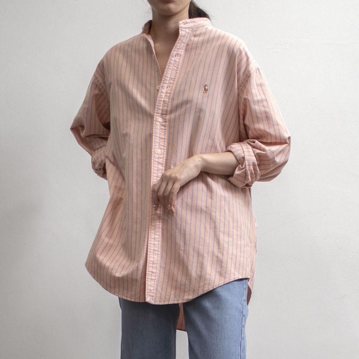 レディース] ラルフローレン ビッグサイズ バンドカラーカスタムシャツ