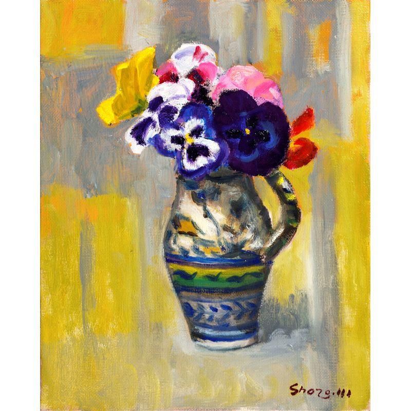 油彩】村田省蔵 芸術院会員 「閑日」 港町 風景 額装 8号 村田省蔵