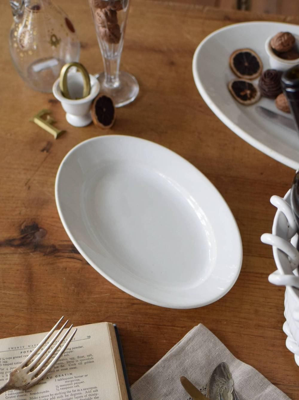 フランスアンティーク食器 オーバルプレート.5 ビストロ