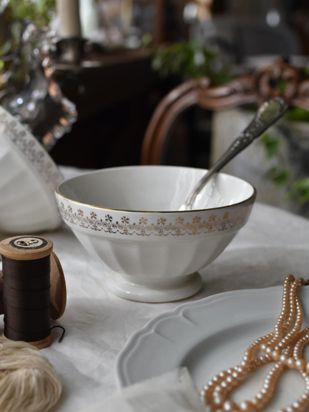 フランスアンティーク雑貨 カフェオレボウル2.Digoin &Sarreguemines