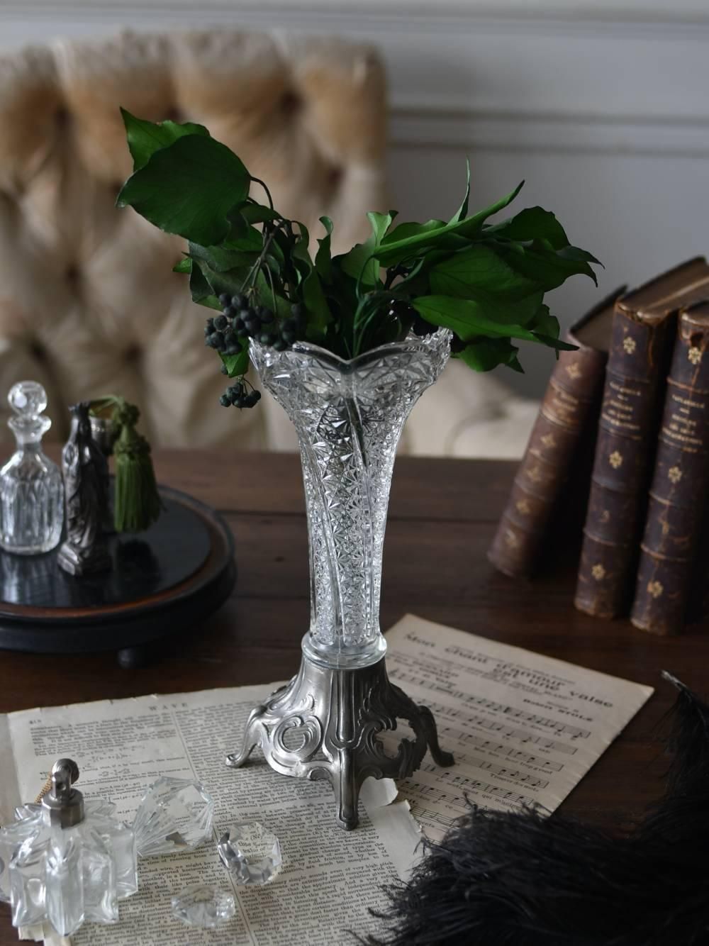 フラワーベース.18 フランスアンティーク雑貨 花器 花瓶 ガラスベース