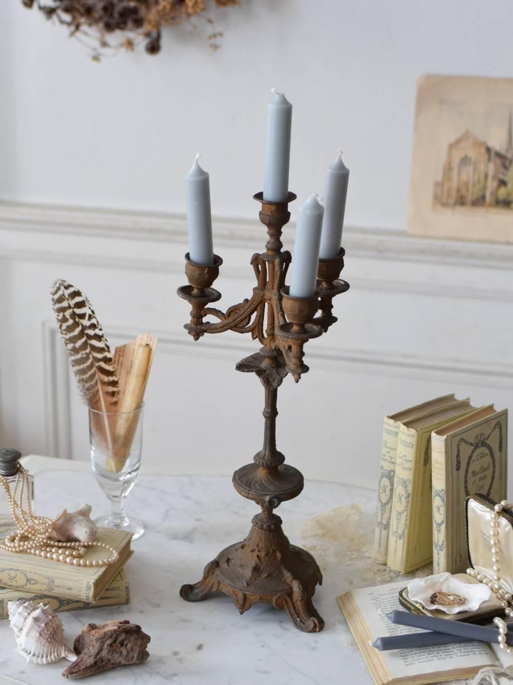 4灯キャンドルスタンド フランスアンティーク雑貨 真鍮 オブジェ