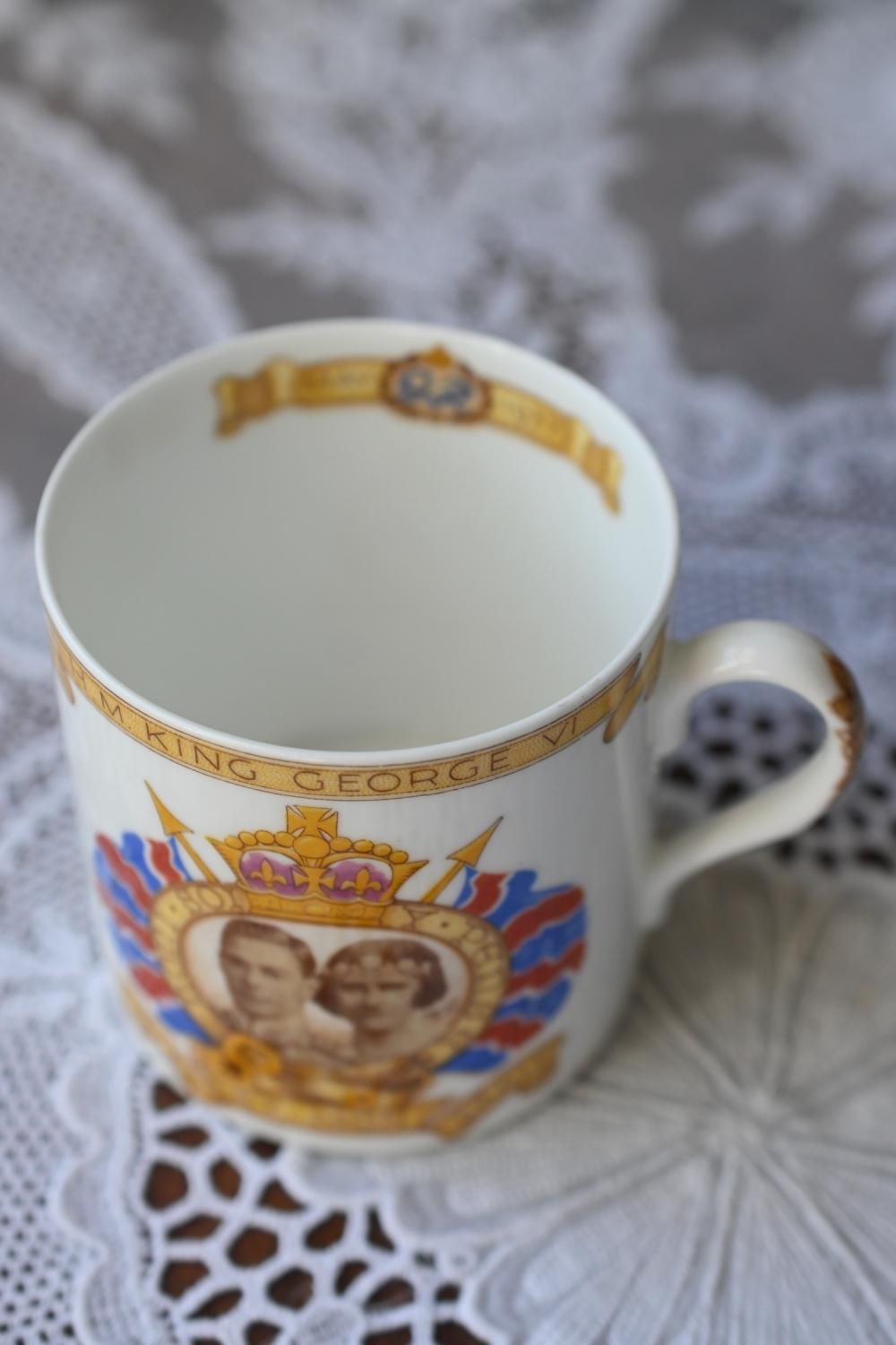 1937年 シェリー キングジョージ6世戴冠式記念の小ぶりのマグカップを